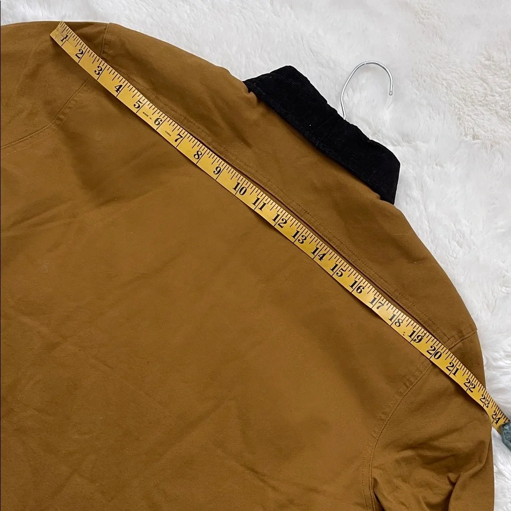 Tailor Vintage Tan canvas Barn Jacket with Black Details size M